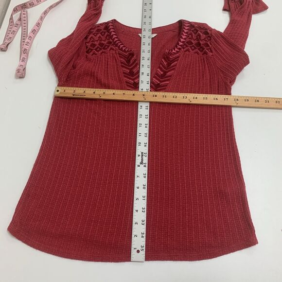 Lucky Brand Drop Needle Sweater Womens M Medium Rosy Embroidered Linen Blend - Picture 7 of 16